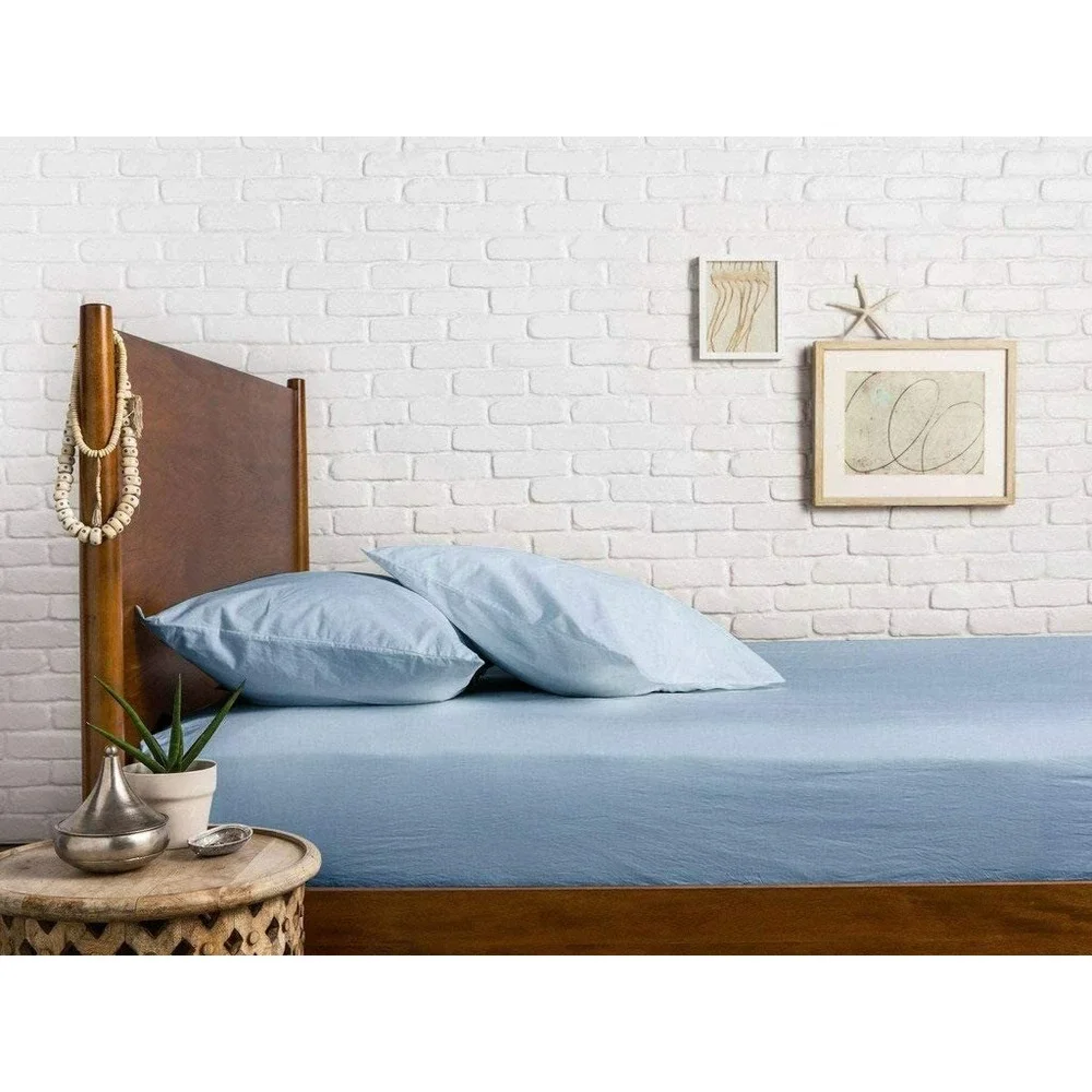 COMFY SHEETS 100% Egyptian Cotton 4-Piece Sheet Set 1000TC (Light Blue, King)